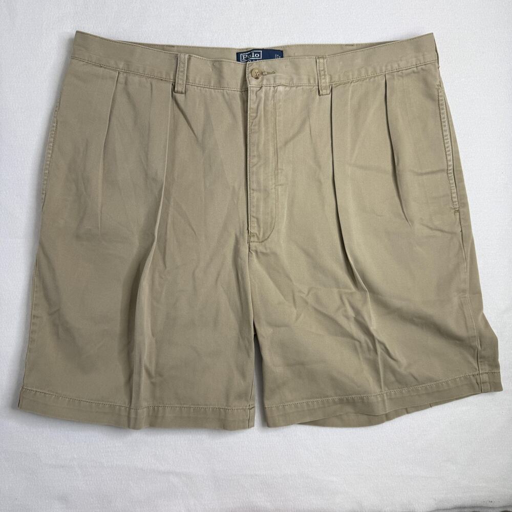 Polo Ralph Lauren Shorts Mens 40 Beige Tyler Short Chino Pleated 9" Summer